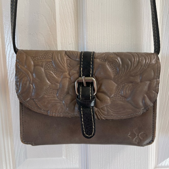Patricia Nash Handbags - Patricia Nash Floral Embossed Brown Crossbody Bag